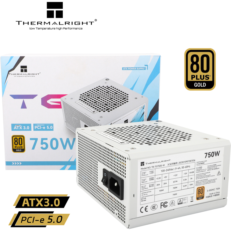 Блок питания Thermalright TR-TG750S-W, 750 Вт, 80 PLUS Gold, ATX, активный PFC, вентилятор 120x120 мм, фото 5