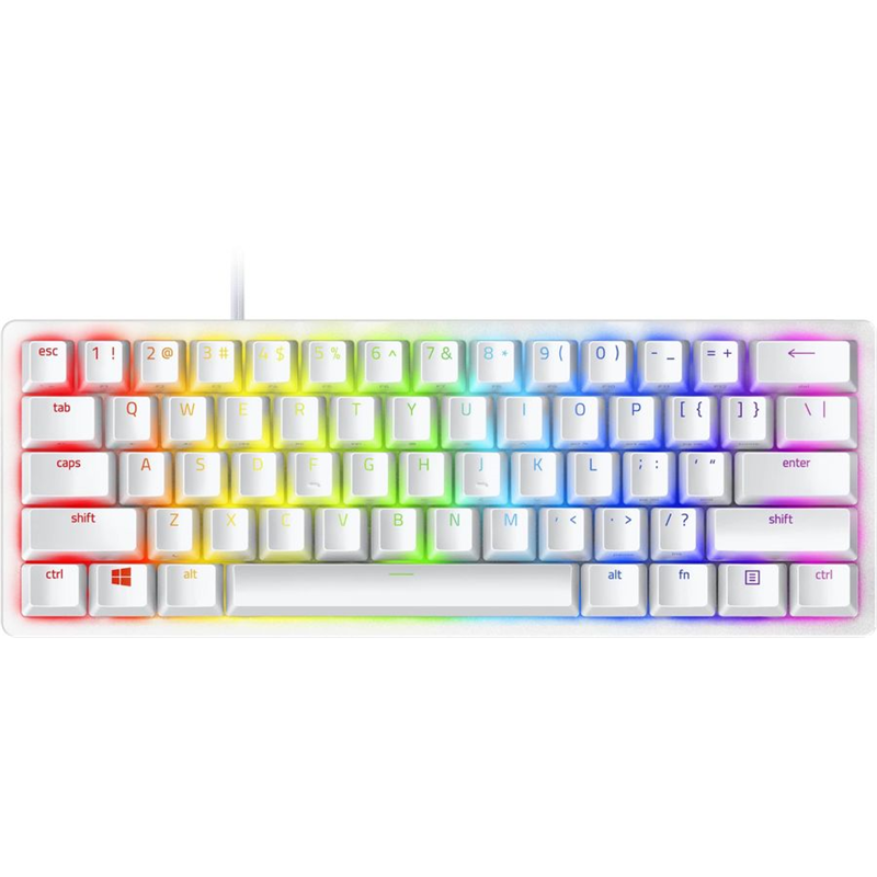 Клавиатура Razer Huntsman Mini - Mercury, проводное подключение, USB-C, механические, белый