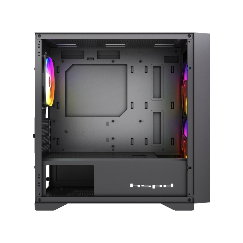 Корпус для ПК Hspd M335, Mini Tower, чёрный, под mATX, Mini-ITX, подсветка ARGB, фото 3
