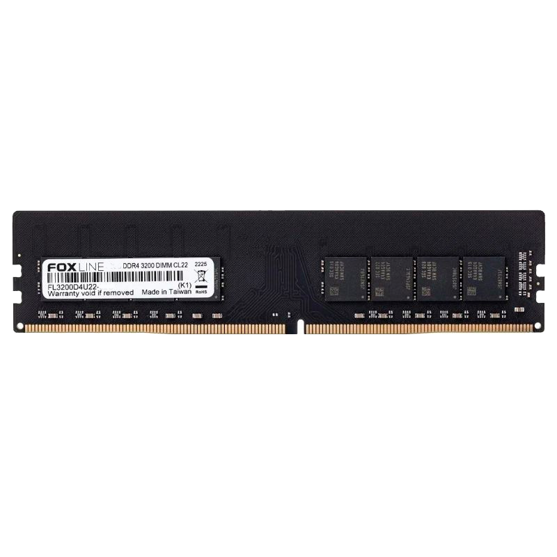 Оперативная память Foxline DIMM FL3200D4U22-16G, 16 ГБ, DDR4, 3200 МГц, PC4-25600, CL22