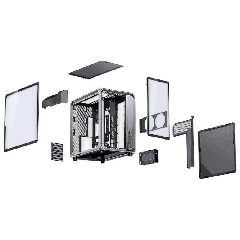Корпус для ПК Jonsbo X400 Pro, Midi Tower, серый, под ATX, mATX, mITX, материал закалённое стекло, сталь, фото 8
