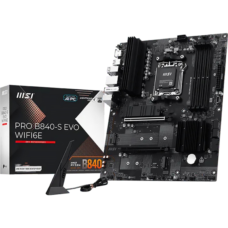 Материнская плата MSI PRO B840-S EVO WIFI6E, AM5, AMD B840, ATX, DDR5, фото 10