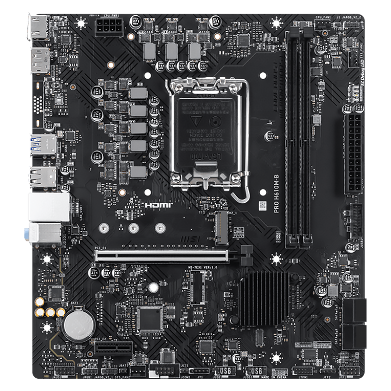 Материнская плата MSI PRO H610M-B, LGA1700, Intel H610, mATX, DDR5