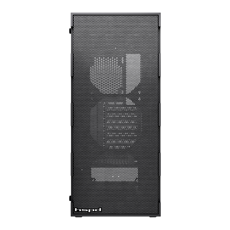 Корпус для ПК Hspd M550, Midi Tower, чёрный, под ATX, mATX, Mini-ITX