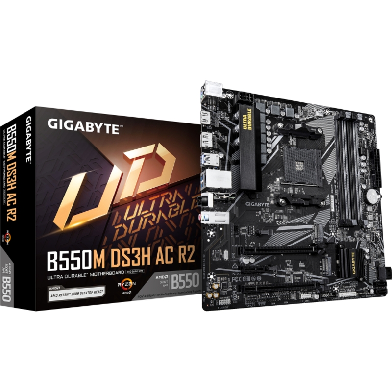 Материнская плата Gigabyte B550M DS3H AC R2, AM4, AMD B550, Micro-ATX, DDR4, фото 8