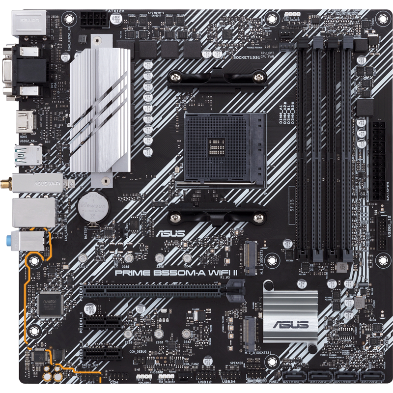 Материнская плата ASUS PRIME B550M-A WIFI II, AM4, AMD B550, Micro-ATX, DDR4, фото 2