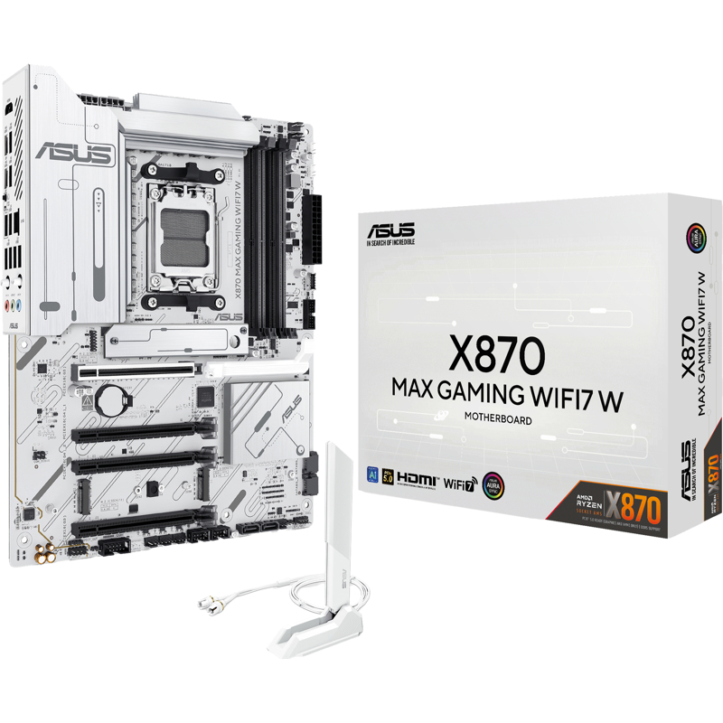 Материнская плата ASUS X870 MAX WIFI7 W, AM5, AMD X870, ATX, DDR5