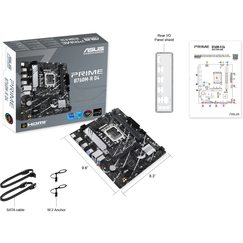 Материнская плата ASUS PRIME B760M-R D4, LGA1700, Intel B760, Micro-ATX, DDR4, фото 5