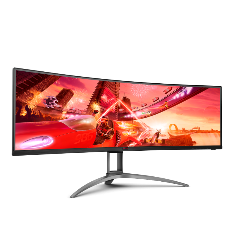 Монитор AOC AG493UCX2, 49 дюймов, 5120x1440, 165 Гц, VA, изогнутый, чёрный, фото 4