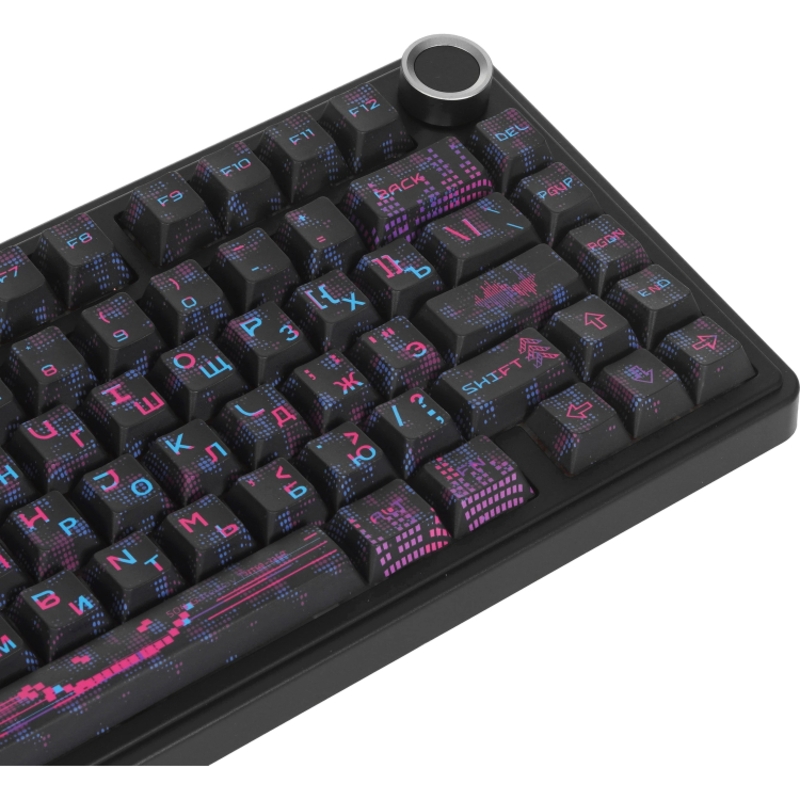 Клавиатура AULA F75 Neonight Cotton Candy, беспроводное подключение, чёрный, фото 4