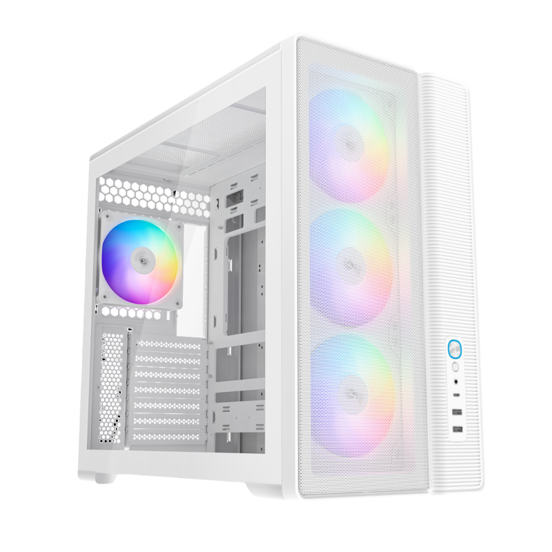 Корпус для ПК Sama S50, Midi Tower, белый, под ATX, mATX, Mini-ITX, подсветка ARGB