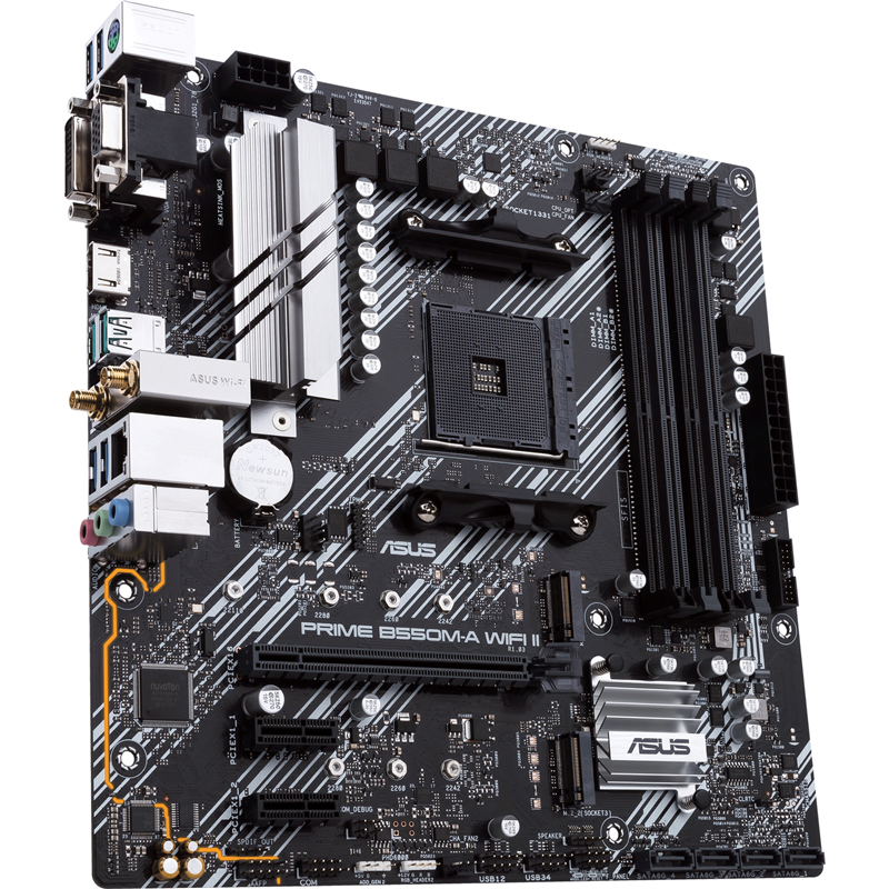 Материнская плата ASUS PRIME B550M-A WIFI II, AM4, AMD B550, Micro-ATX, DDR4, фото 4