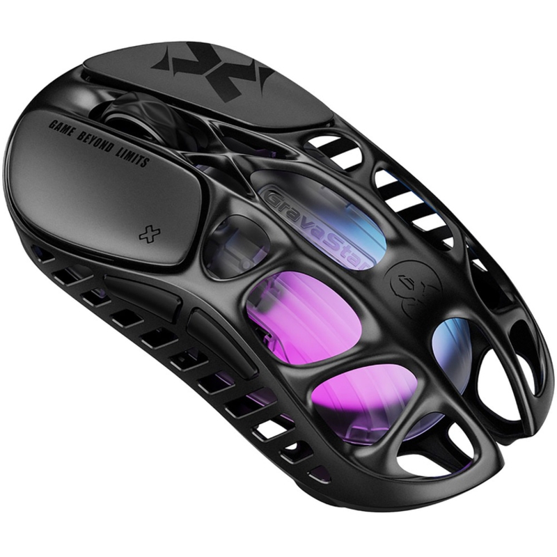 Мышь Gravastar Mercury X, USB-C, Bluetooth, радиоканал, 32000 dpi, чёрный, подсветка, фото 3