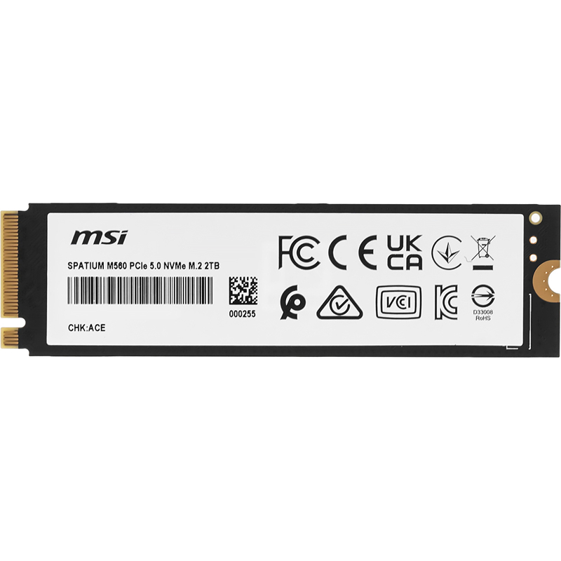 Твердотельный накопитель MSI SSD SPATIUM M560, 2 ТБ, 3D TLC, чтение 10300 МБ/с, 1200 ТБ, фото 5