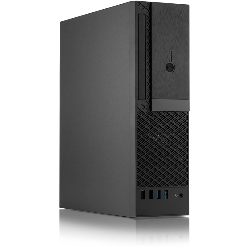 Корпус для ПК Foxline FL-1001 mATX, Slim-Desktop mITX, с БП 300 Вт, чёрный, под mATX, mITX