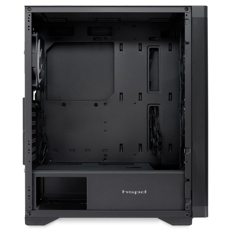 Корпус для ПК Hspd M520, Midi Tower, чёрный, под ATX, mATX, Mini-ITX, материал закалённое стекло, сталь, фото 6