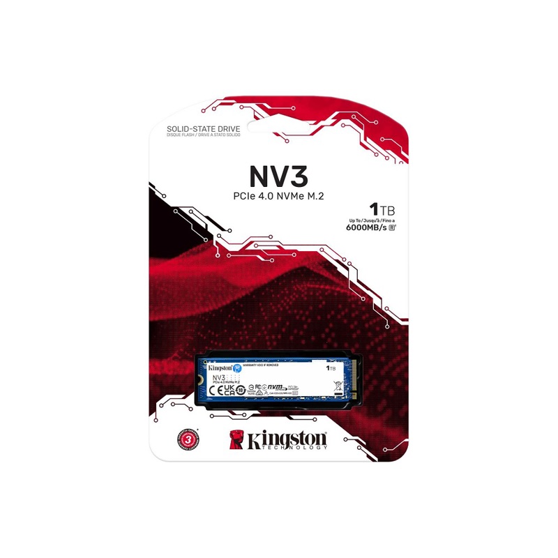 Твердотельный накопитель Kingston SSD NV3, 1 ТБ, 3D TLC, чтение 6000 МБ/с, 320 ТБ, M.2 2280, фото 5
