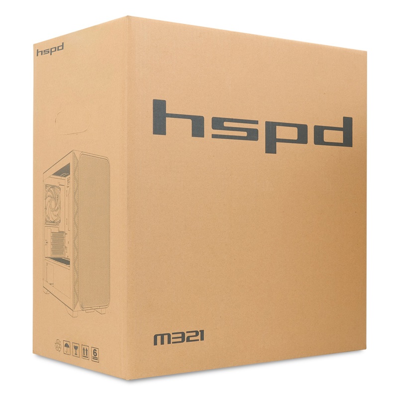 Корпус для ПК Hspd M520, Midi Tower, чёрный, под ATX, mATX, Mini-ITX, материал закалённое стекло, сталь, фото 12