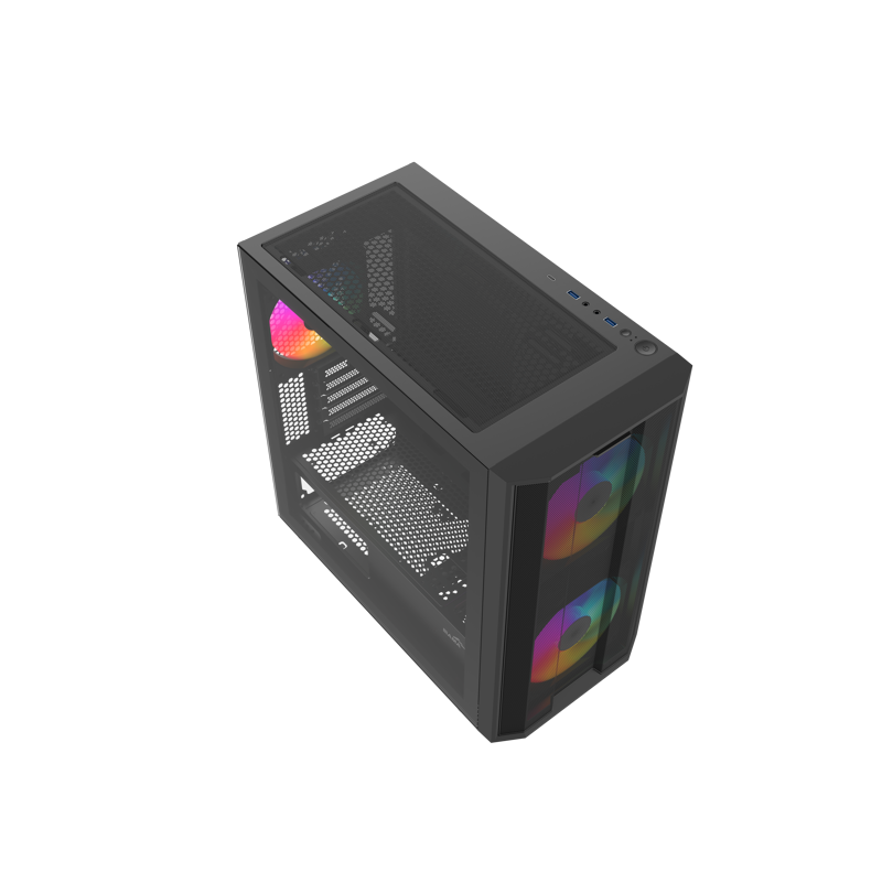 Корпус для ПК Sama S30, Midi Tower, чёрный, под mATX, mITX, материал закалённое стекло, сталь, фото 9