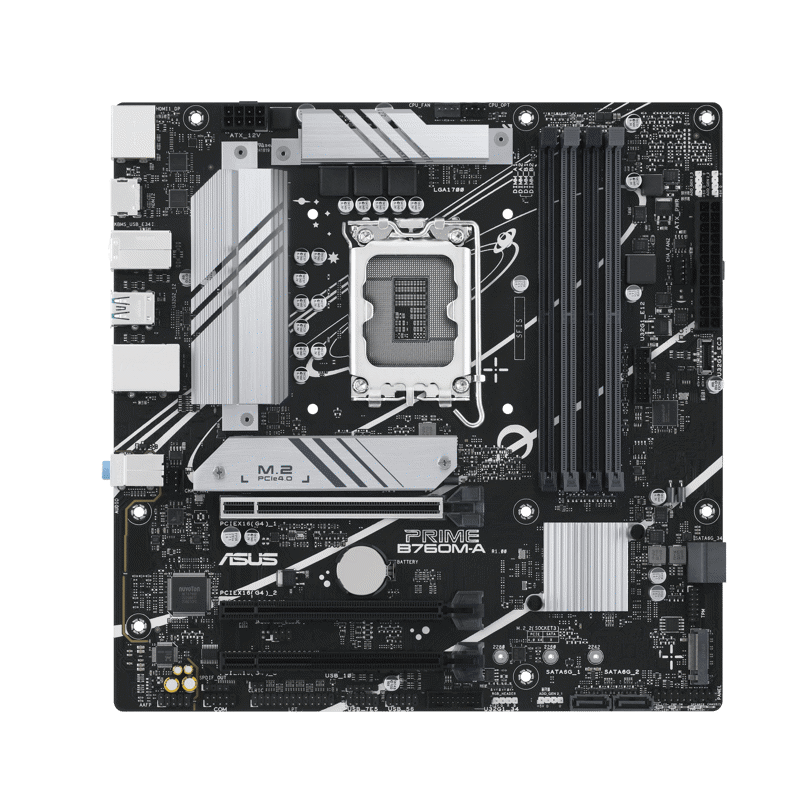 Материнская плата ASUS PRIME B760M-A-CSM, LGA1700, Intel B760, Micro-ATX, DDR5, фото 2