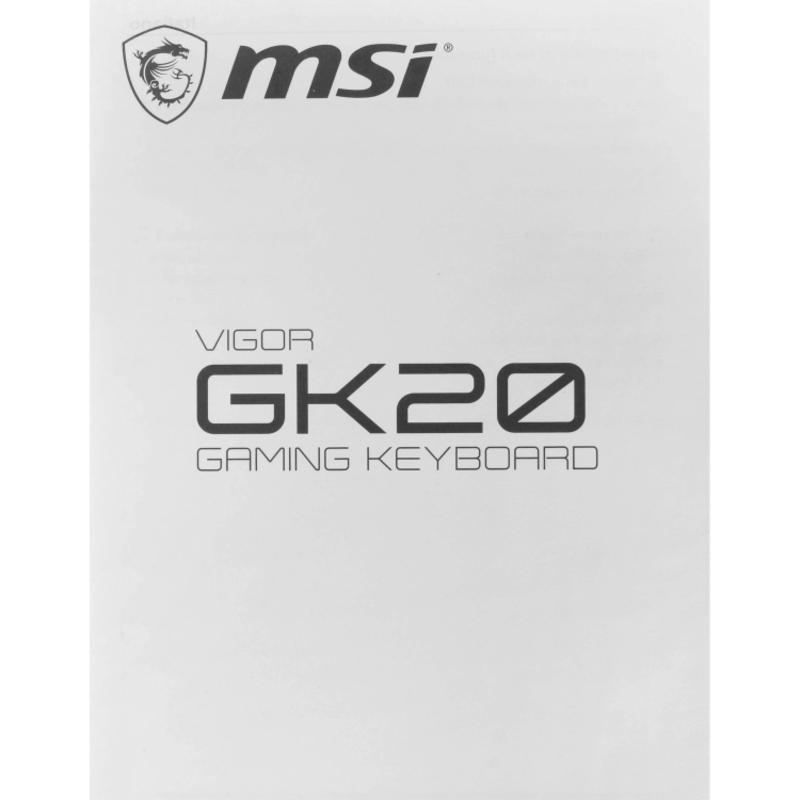 Клавиатура MSI VIGOR GK20 RU, проводное подключение, USB-A, мембранные, чёрный, подсветка, фото 7