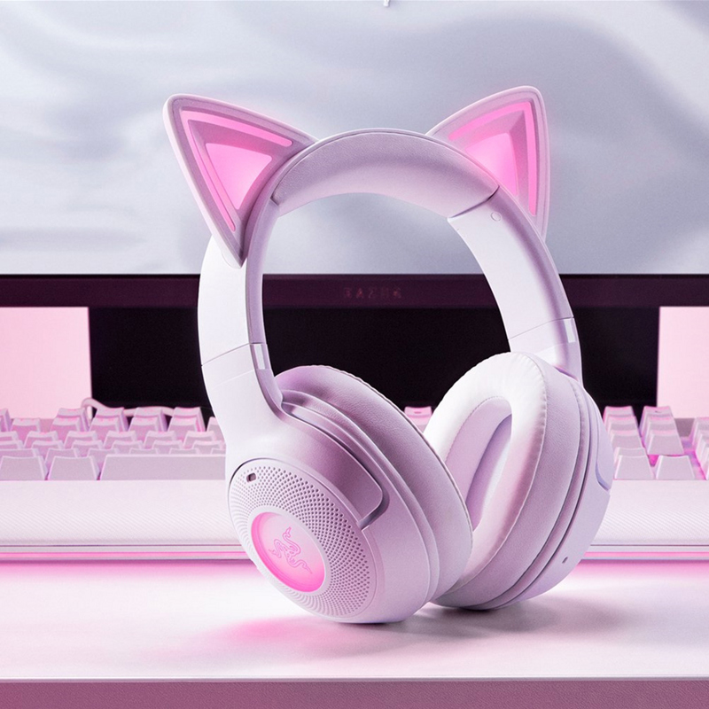 Гарнитура Razer Kraken Kitty V2 BT, Bluetooth 5.2, полноразмерные, белый, микрофон встроенный, фото 8