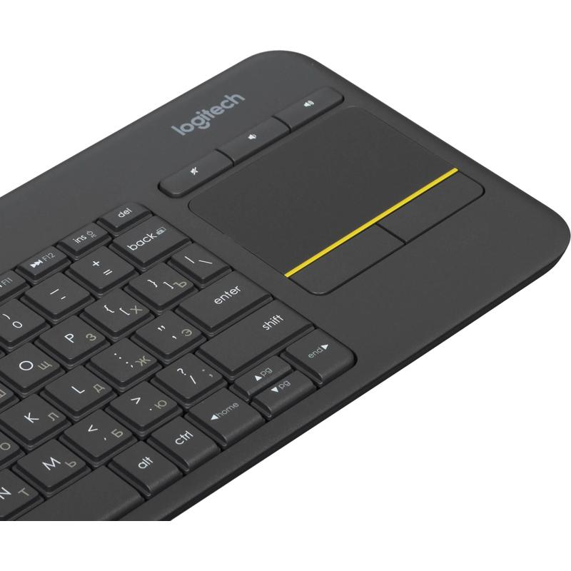 Клавиатура Logitech K400 Touch Plus RTL, беспроводное подключение, чёрный, фото 4
