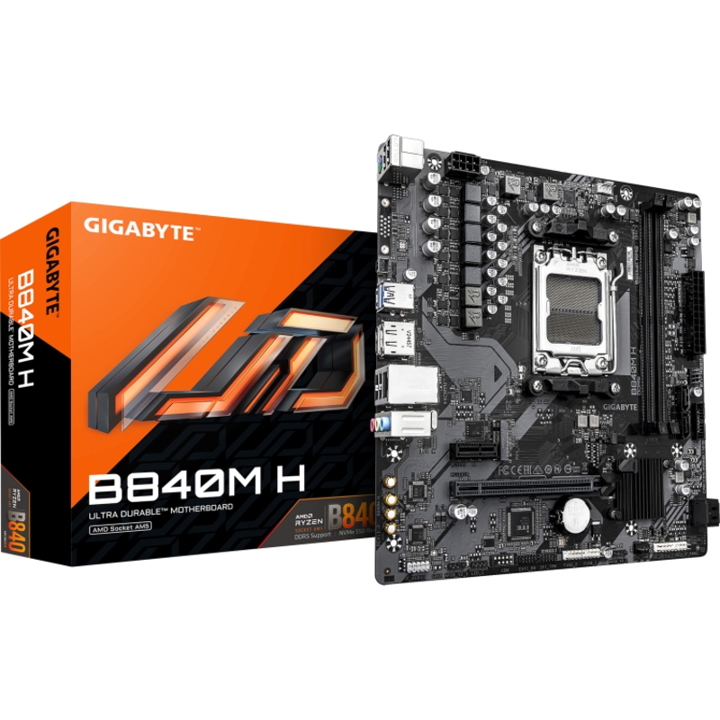 Материнская плата Gigabyte B840M H, AM5, AMD B840, Micro-ATX, DDR5, фото 7