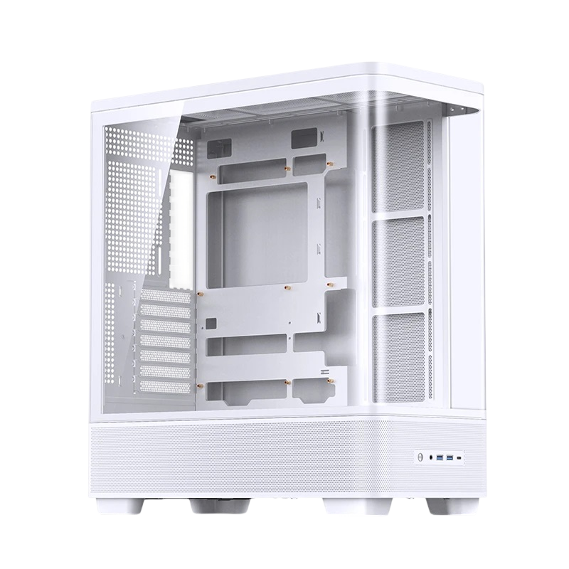 Корпус для ПК Jonsbo TK-5, Midi Tower, белый, под ATX, mATX, mITX, материал закалённое стекло, сталь