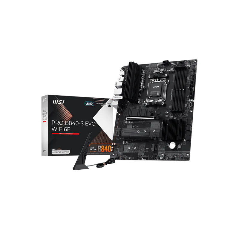 Материнская плата MSI PRO B840-S EVO WIFI6E, AM5, AMD B840, ATX, DDR5