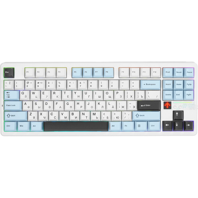 Клавиатура AULA F87Pro V2 Star Vector, USB-A, Bluetooth, радиоканал, механические, белый, подсветка