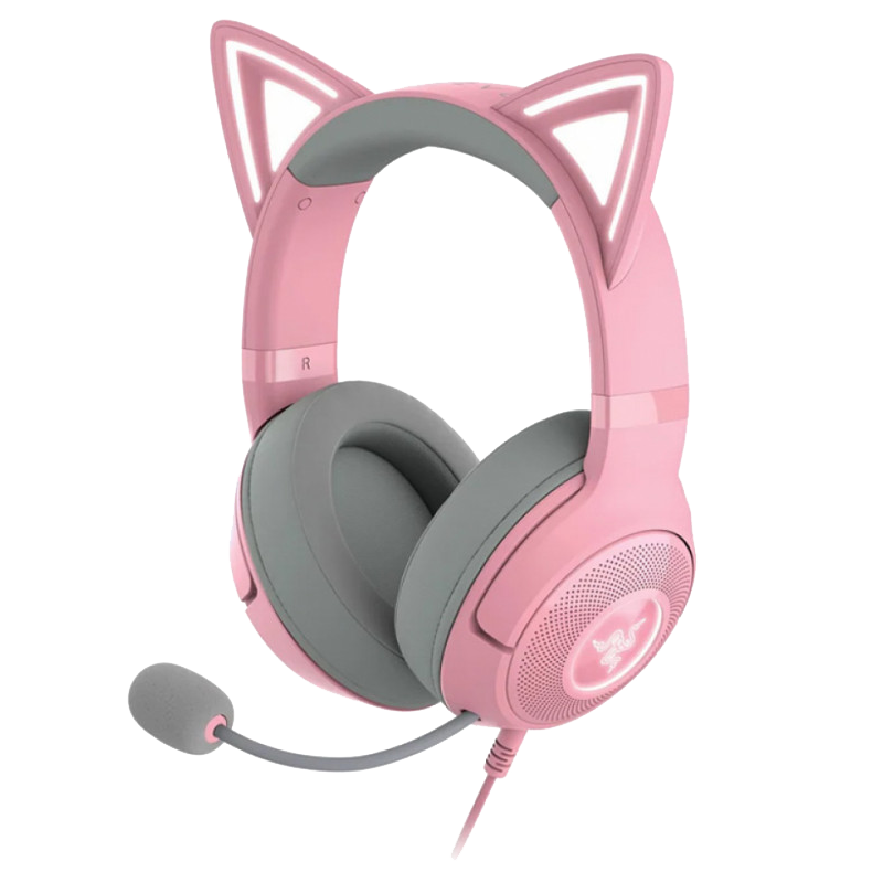 Гарнитура Razer Kraken Kitty V2 - Quartz, проводное подключение, USB Type-A, накладные, розовый