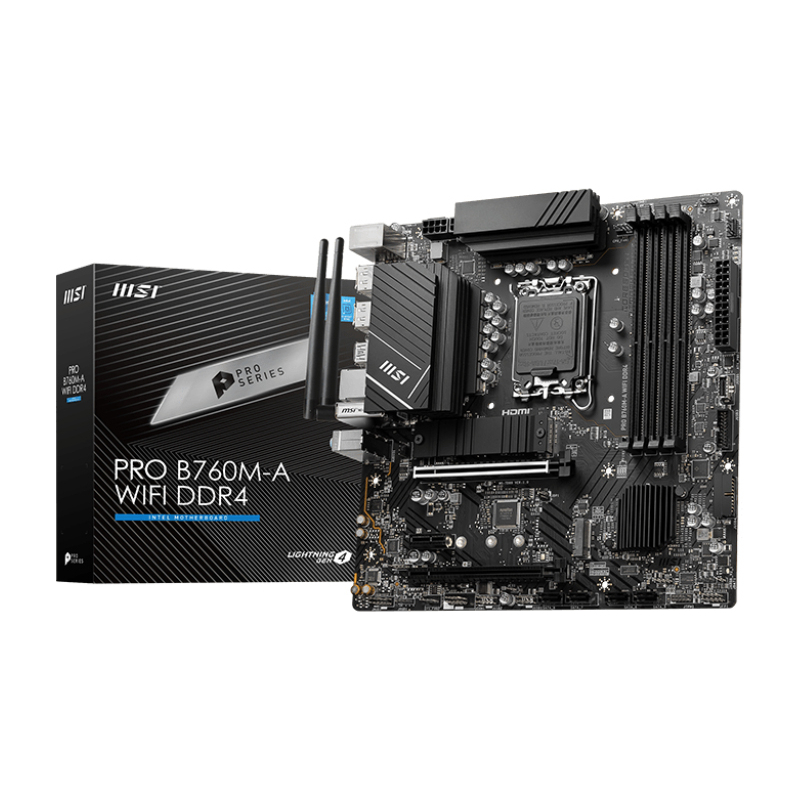 Материнская плата MSI INTEL B760 s1700, LGA1700, mATX, DDR4, DIMM, 128 ГБ ОЗУ, фото 5