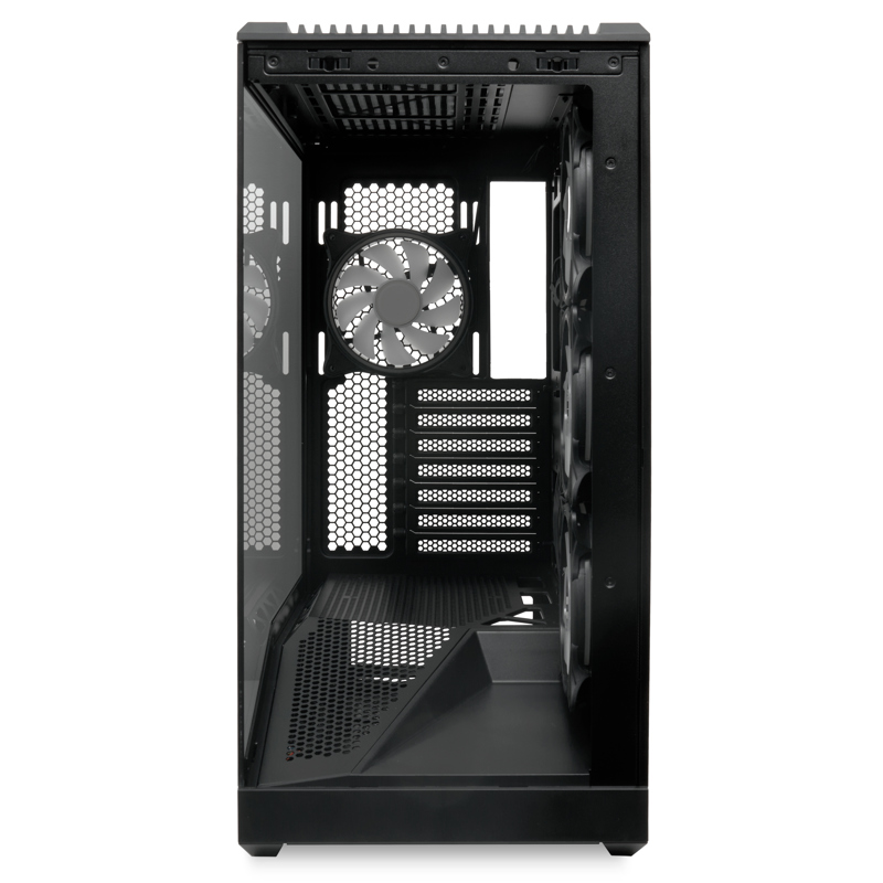 Корпус для ПК Hspd F711, Full Tower, чёрный, под ATX, mATX, mITX, материал закалённое стекло, сталь, фото 5