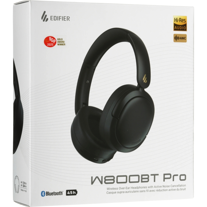 Гарнитура Edifier W800BT Pro, Bluetooth 5.4, USB Type-C, полноразмерные, чёрный, микрофон встроенный, фото 8