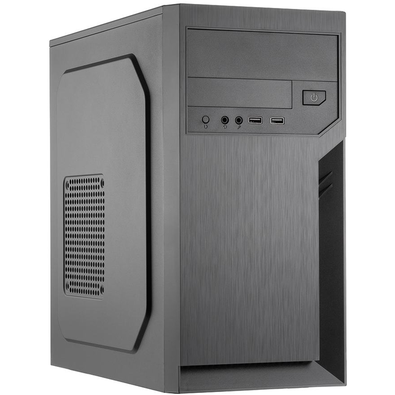 Корпус для ПК Foxline FL-702, Midi Tower, чёрный, под mATX, Mini-ITX, материал сталь