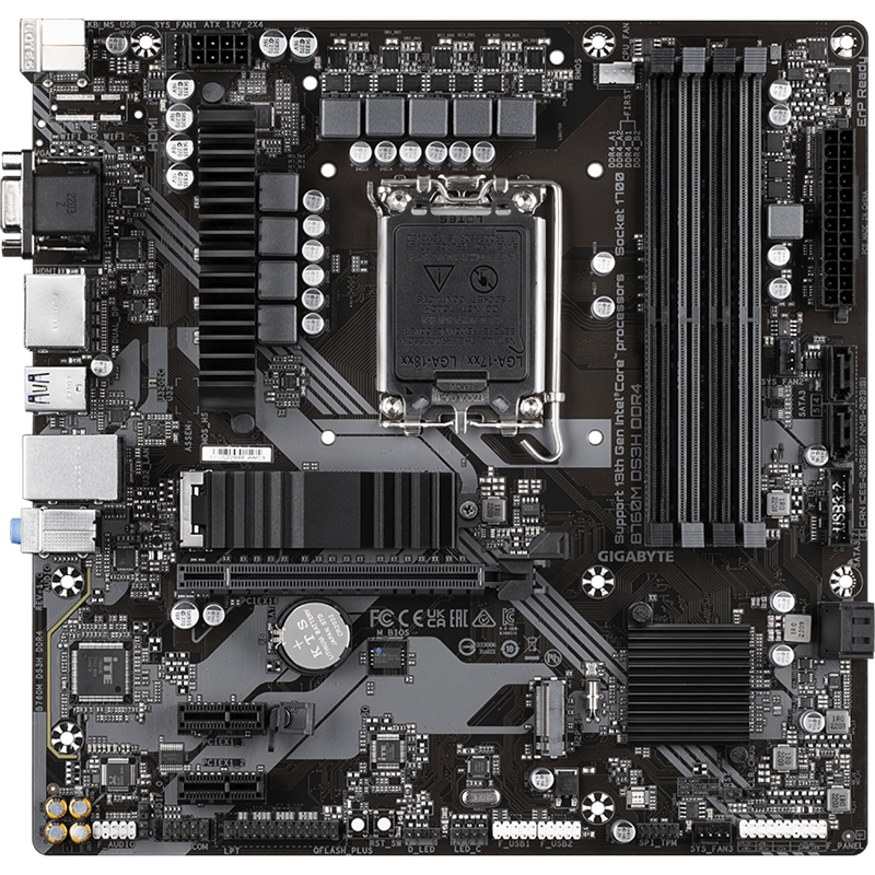 Материнская плата Gigabyte INTEL B760 s1700, LGA1700, mATX, DDR4, B760MDS3HDDR4, фото 20