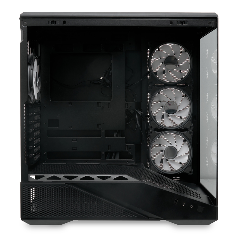 Корпус для ПК Hspd F711, Full Tower, чёрный, под ATX, mATX, mITX, материал закалённое стекло, сталь, фото 7