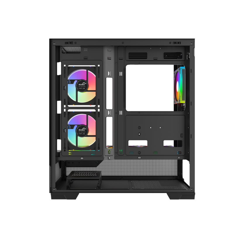 Корпус для ПК Sama V43, Midi Tower, чёрный, под ATX, mATX, Mini-ITX, подсветка ARGB, фото 9