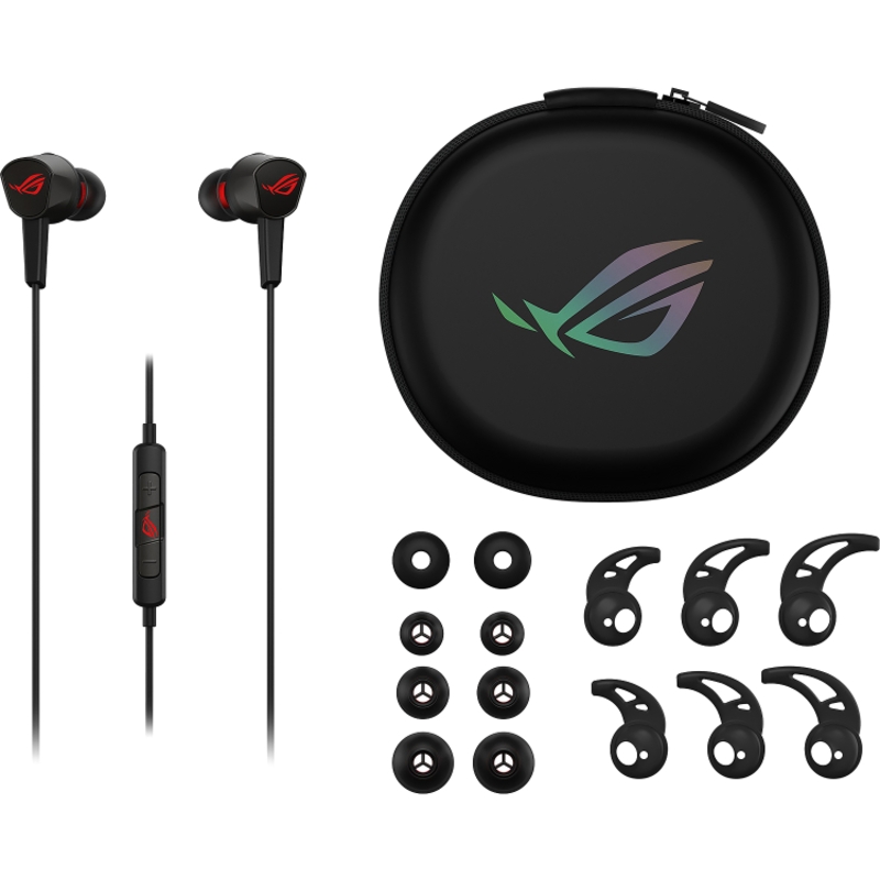 Гарнитура ASUS ROG CETRA II CORE, проводное подключение, Jack, внутриканальные, чёрный, для геймеров, фото 4