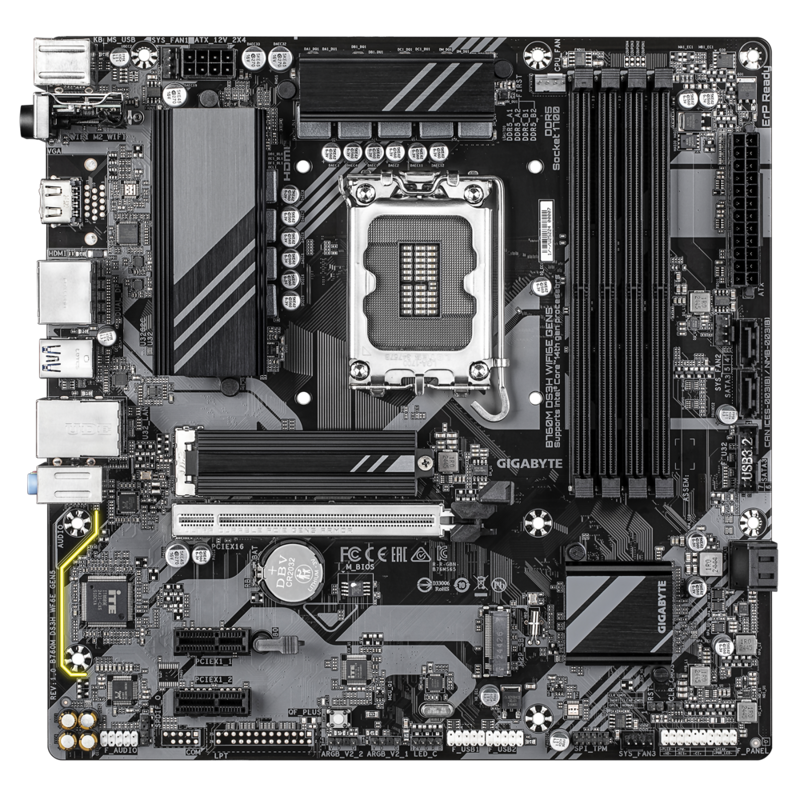 Материнская плата Gigabyte B760M DS3H WF6E GEN5, LGA1700, Intel B760, mATX, DDR5, фото 3