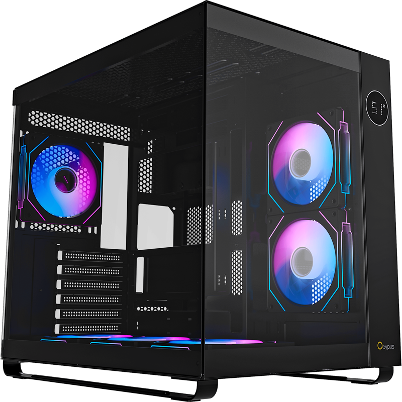 Корпус для ПК Ocypus Iota C70 BK ARGB, Midi Tower, чёрный, под ATX, mATX, mITX, подсветка ARGB