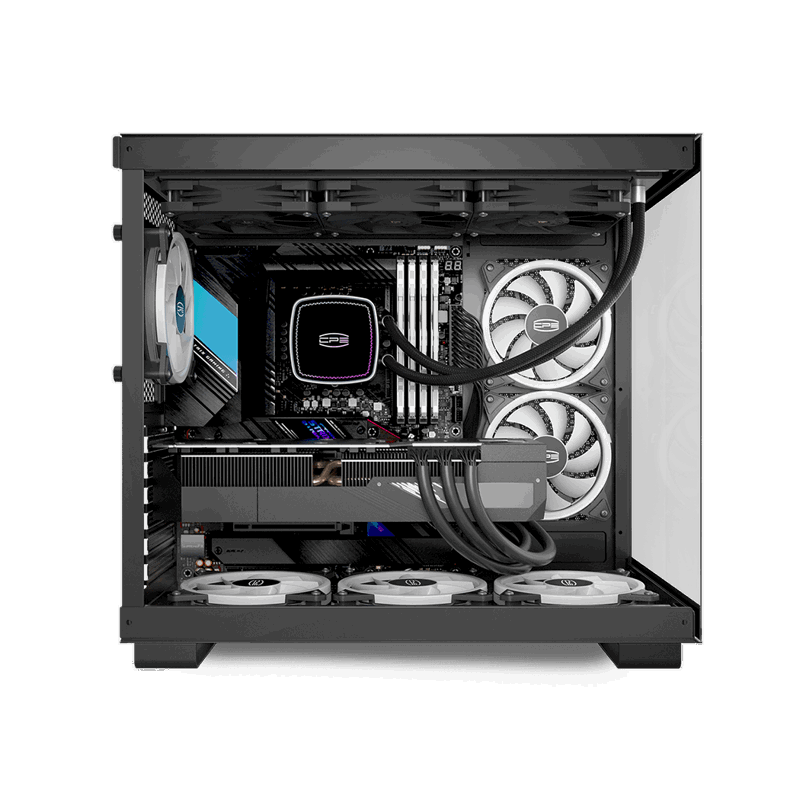 Корпус для ПК PcCooler C3T500 ARGB BK, Midi Tower, чёрный, под ATX, mATX, mITX, материал сталь, стекло, фото 3