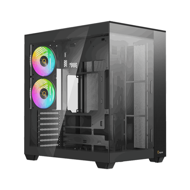 Корпус для ПК Ocypus Delta C74 BK ARGB, Midi Tower, чёрный, под ATX, mATX, mITX, подсветка ARGB