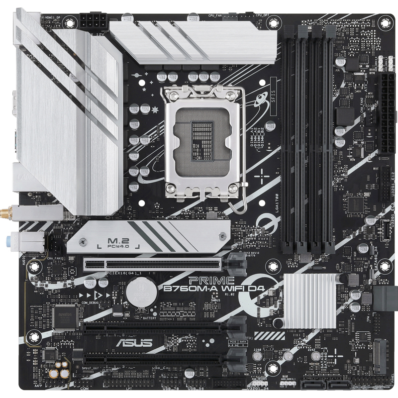 Материнская плата ASUS PRIME B760M-A WIFI D4, LGA1700, Intel B760, Micro-ATX, DDR4, фото 2