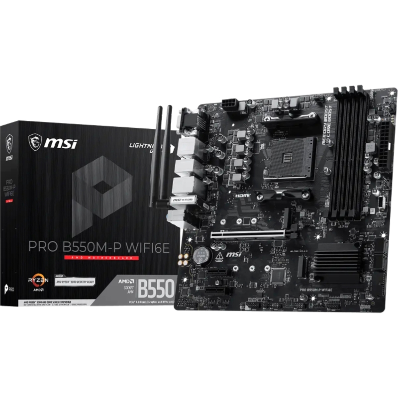 Материнская плата MSI PRO B550M-P WIFI6E, AM4, AMD B550, Micro-ATX, DDR4, фото 7