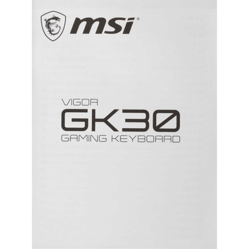 Клавиатура MSI VIGOR GK30, проводное подключение, USB-A, плунжерные, белый, подсветка, фото 15