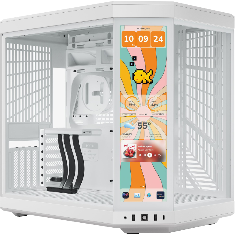 Корпус для ПК Hyte Y70 Touch Infinite, Midi Tower, белый, CS-HYTE-Y70TTI-WW