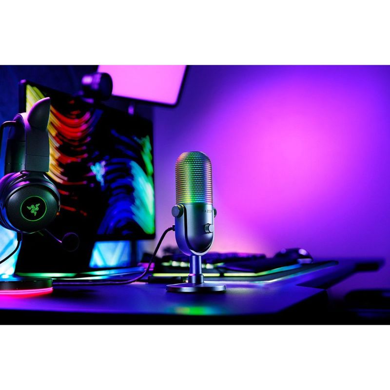 Микрофон Razer Seiren V3 Chroma, проводное подключение, USB Type-A, настольный, Black, фото 16