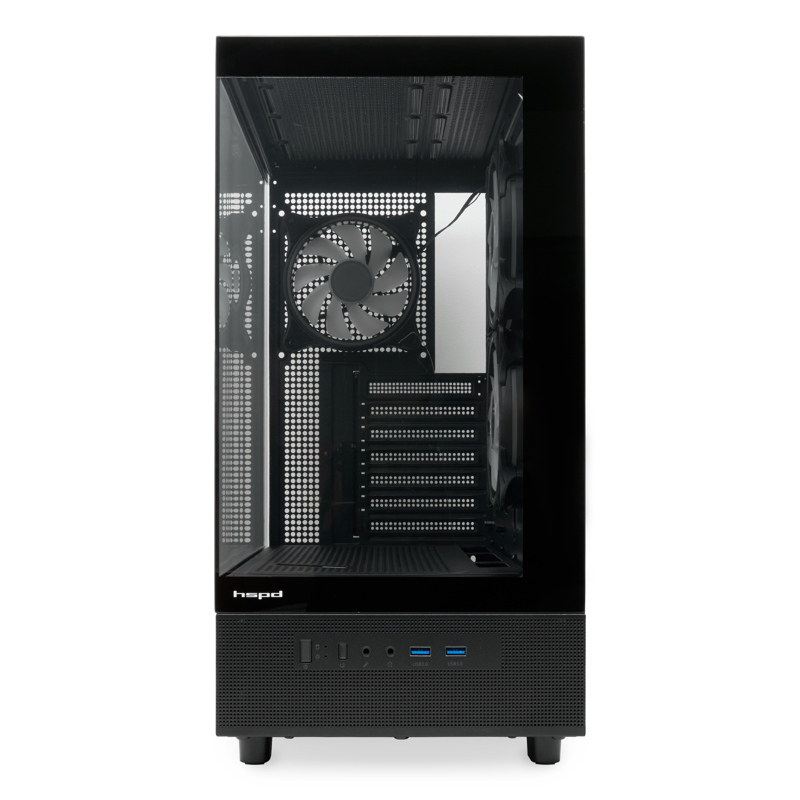 Корпус для ПК Hspd F710, Midi Tower, чёрный, под ATX, E-ATX, mATX, Mini-ITX, подсветка ARGB, фото 4